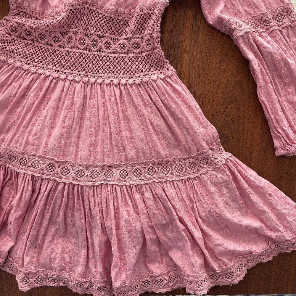 Free People Delightful Clip Dot Mini Dress -  Pink - Size 0 - Picture 8 of 8